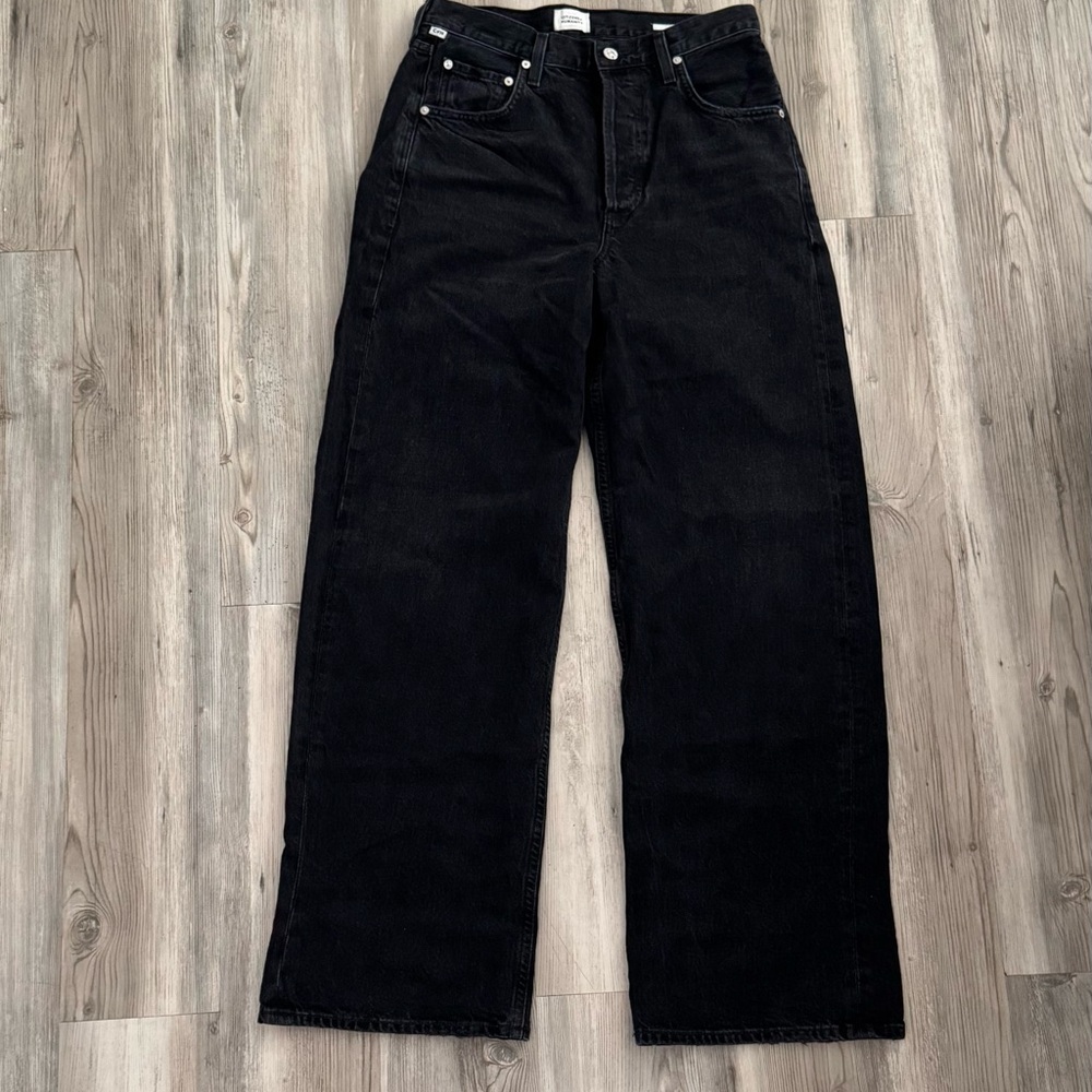 Citizens Of Humanity Black Wide Leg Jeans